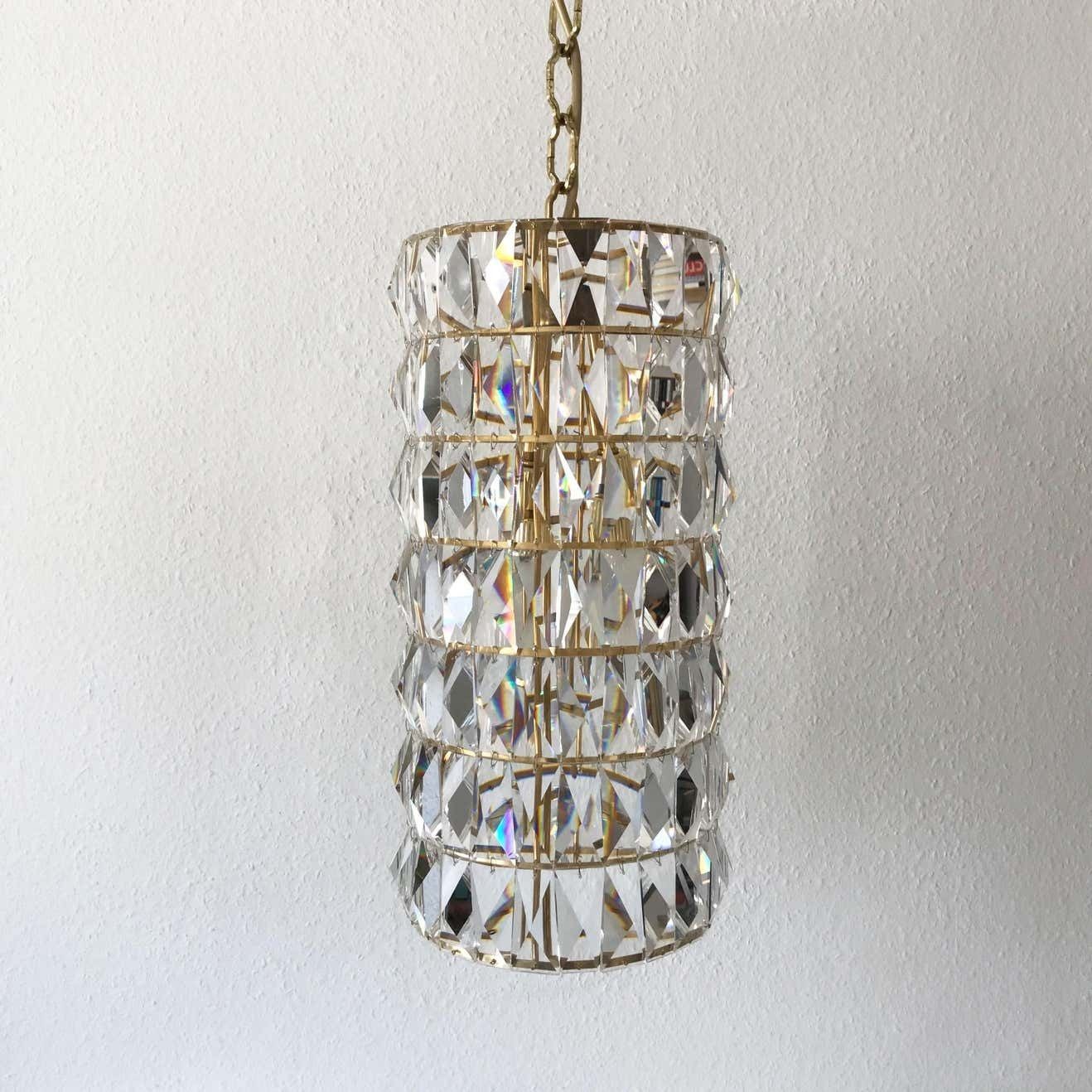Crystal Glass Pendant Lamp Or Chandelier By Bakalowits & Söhne Vienna Austria photo for sale