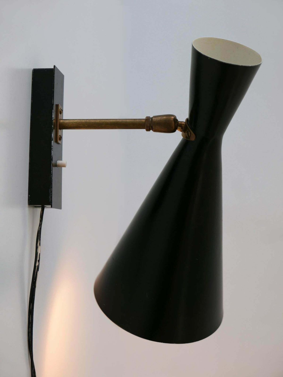 Rare And Elegant Mid Century Modern Diabolo Sconce By Bag Turgi Switzerland 1950s photo vintage