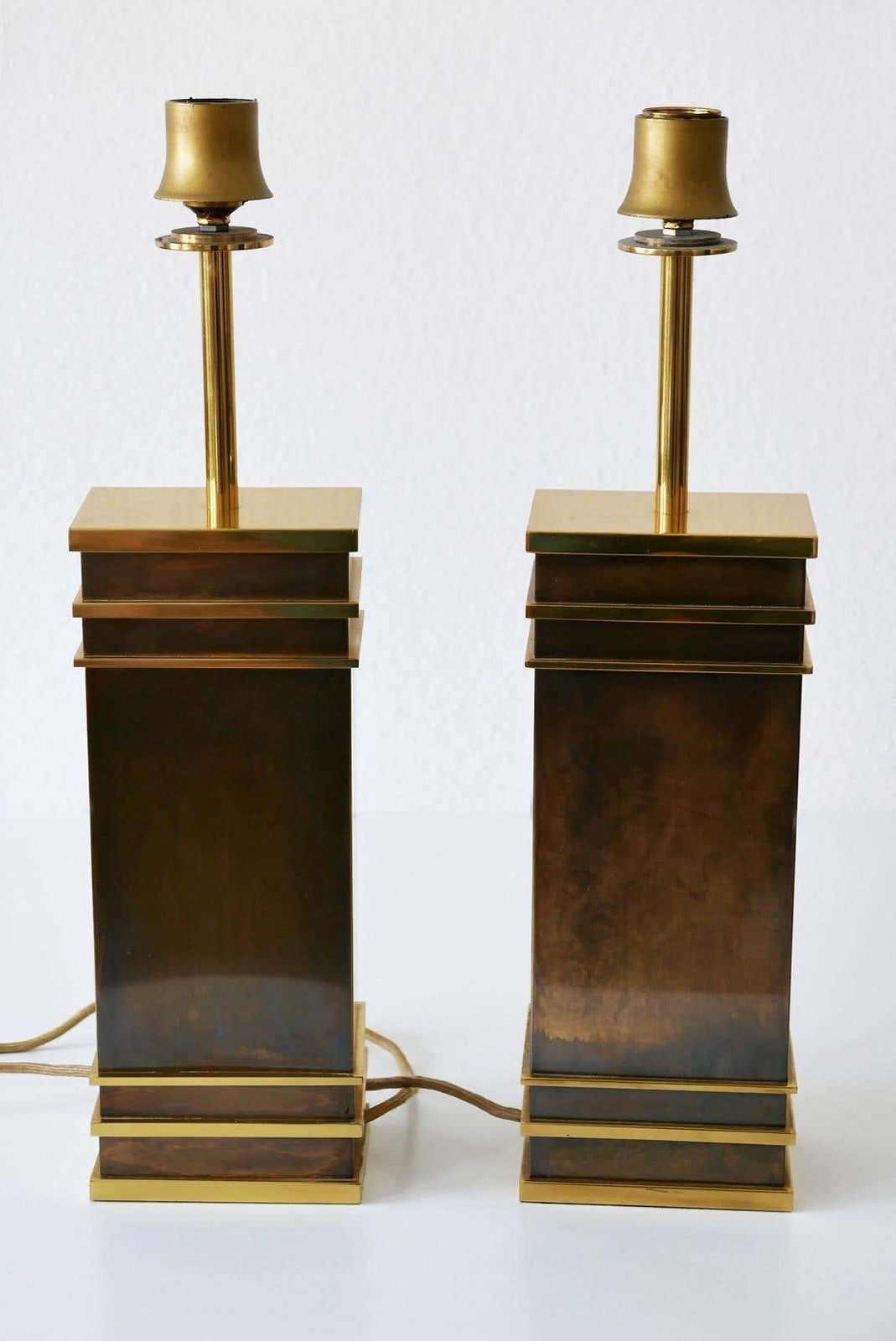 Set Of Two Monumental Midcentury Table Lamps By Vereinigte Werkstätten, Germany photo vintage
