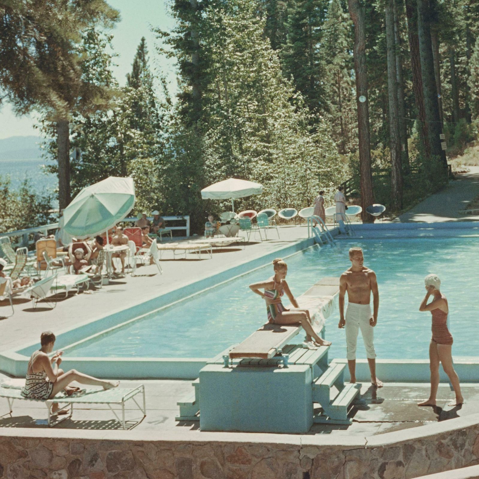 Pool At Lake Tahoe By Slim Aarons photo furniture