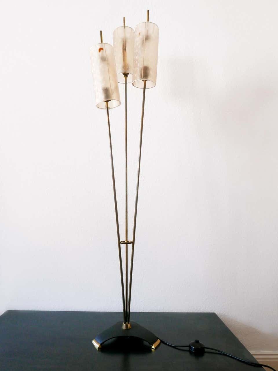 Rare And Elegant Mid Century Modern Sputnik 3 Flamed Floor Lamp, 1950s, Germany photo vinterior