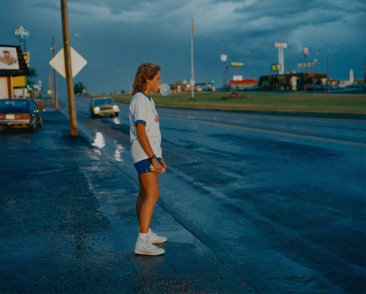 Michael Ormerod Girl Blowing Bubble Gum, Wall, South Dakota   Michael Ormerod, Documentary 1986