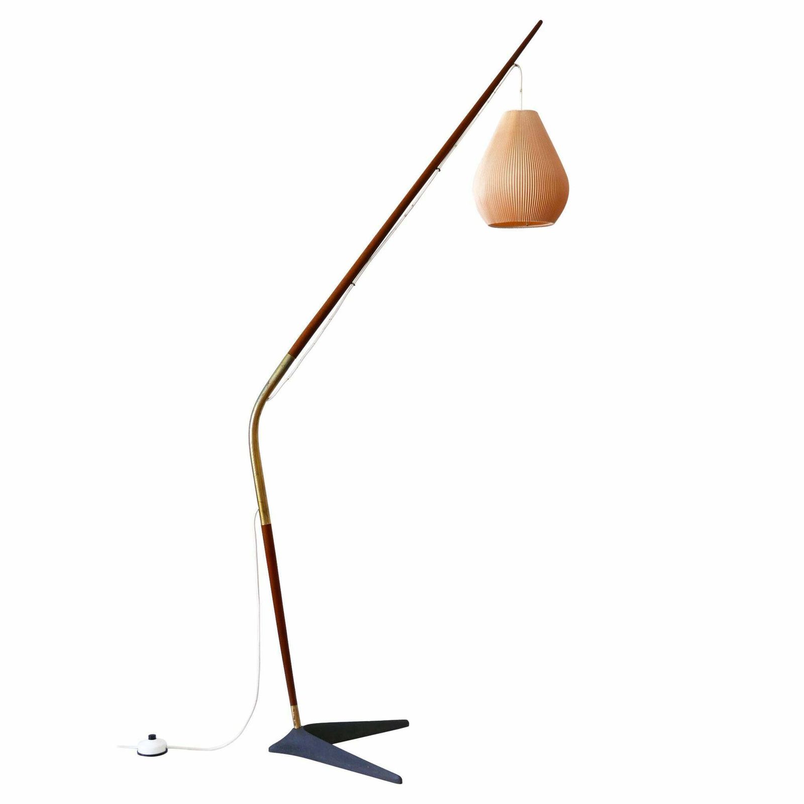 Exceptional Fishing Pole Floor Lamp By Svend Aage Holm Sørensen Denmark 1950s