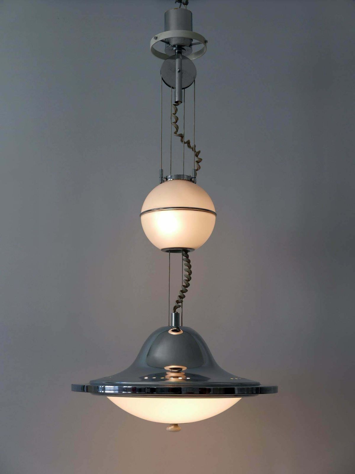photo buy Rare And Large Mid Century Modern Counterweight Pendant Lamp Ufo Italy 1960s