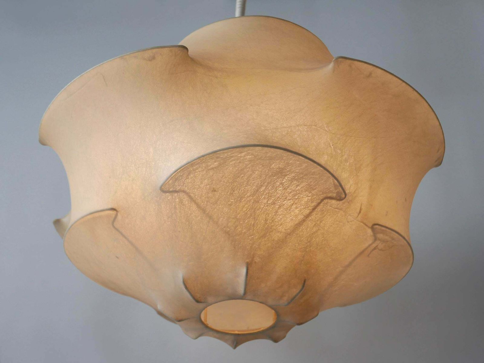 photo vintage Xl Mid Century Modern Cocoon Pendant Lamp Or Hanging Light By Flos Italy, 1960s