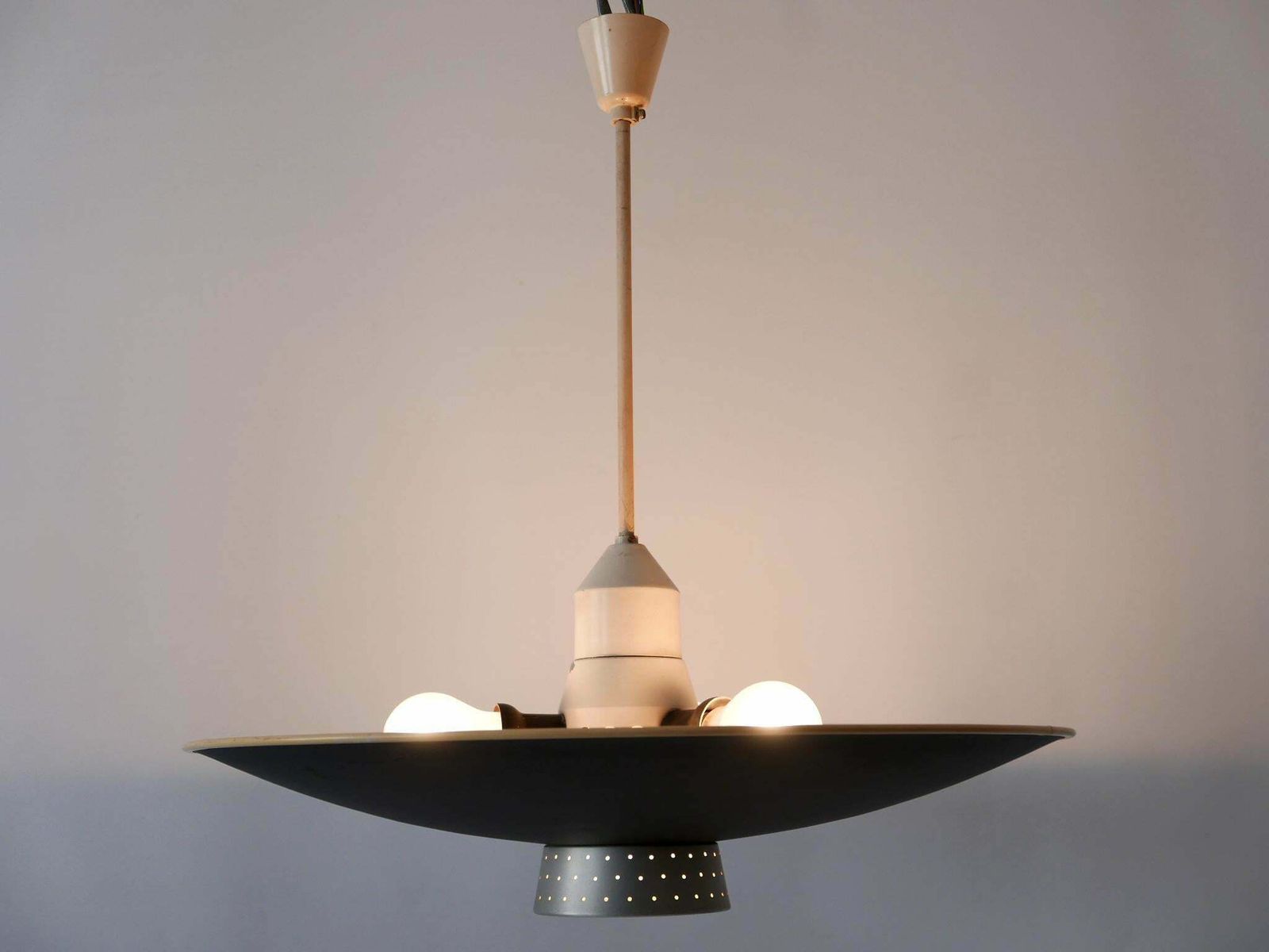 photo vintage Rare Mid Century Modern 4 Flamed Pendant Lamp Dd 39 By Philips Netherlands 1950s
