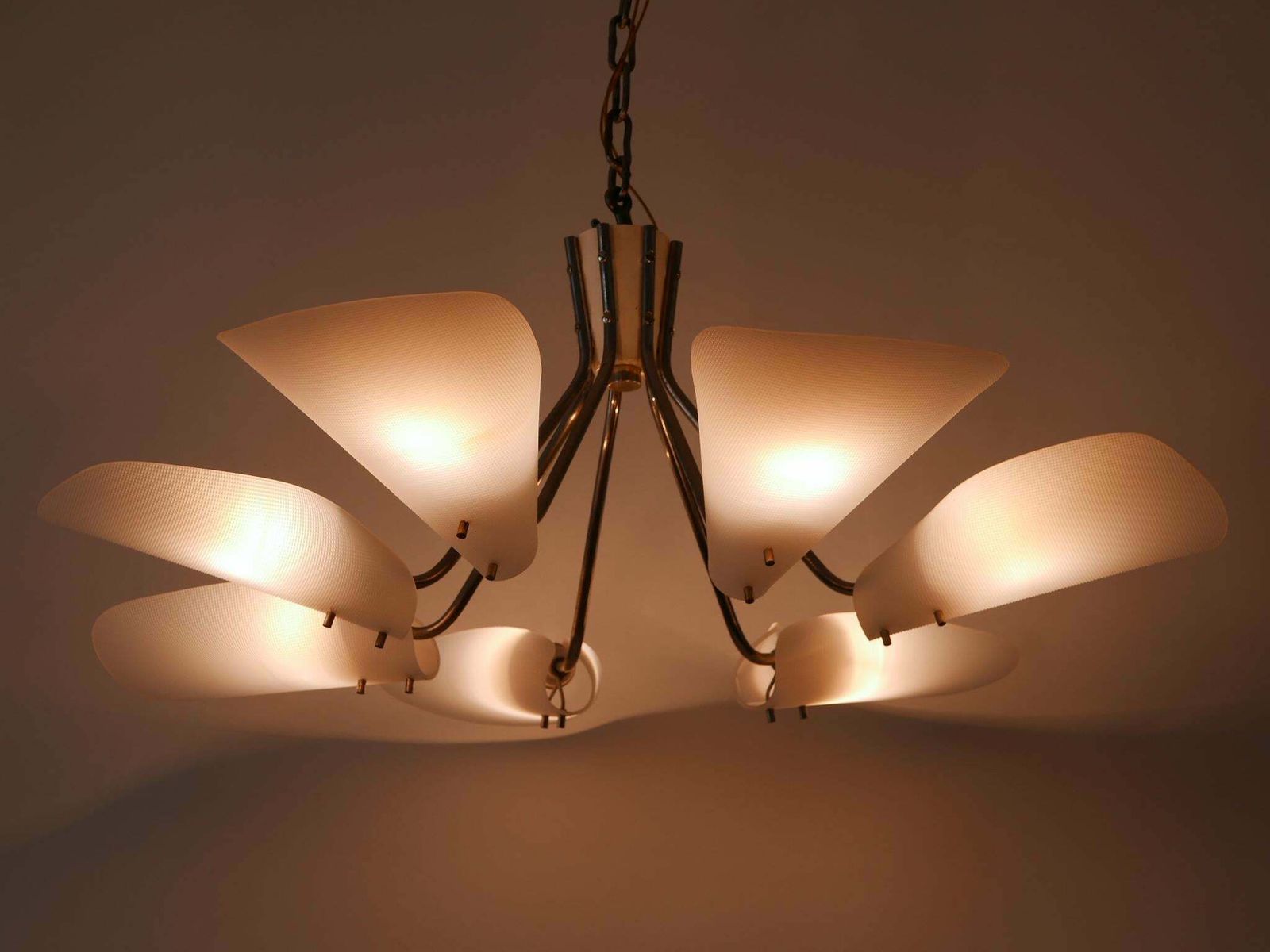 Lovely Mid Century Modern Seven Armed Chandelier Or Pendant Lamp Germany 1950s photo furniture