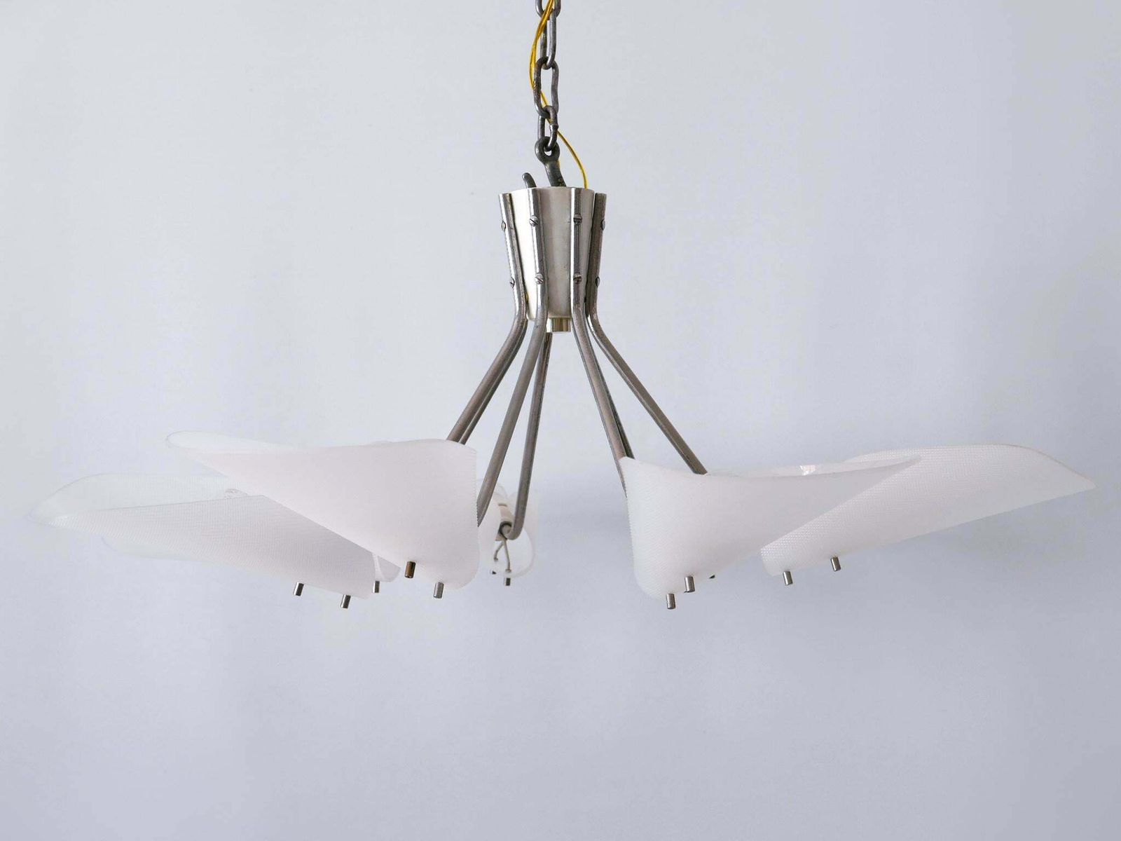 photo for sale Lovely Mid Century Modern Seven Armed Chandelier Or Pendant Lamp Germany 1950s
