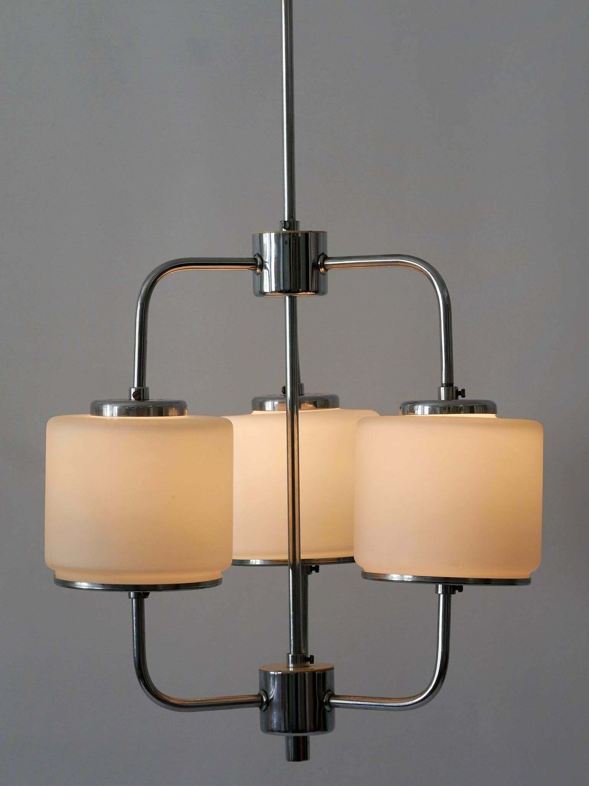 Rare And Elegant Art Deco Or Bauhaus Chandelier Or Pendant Lamp Germany 1930s photo vinterior