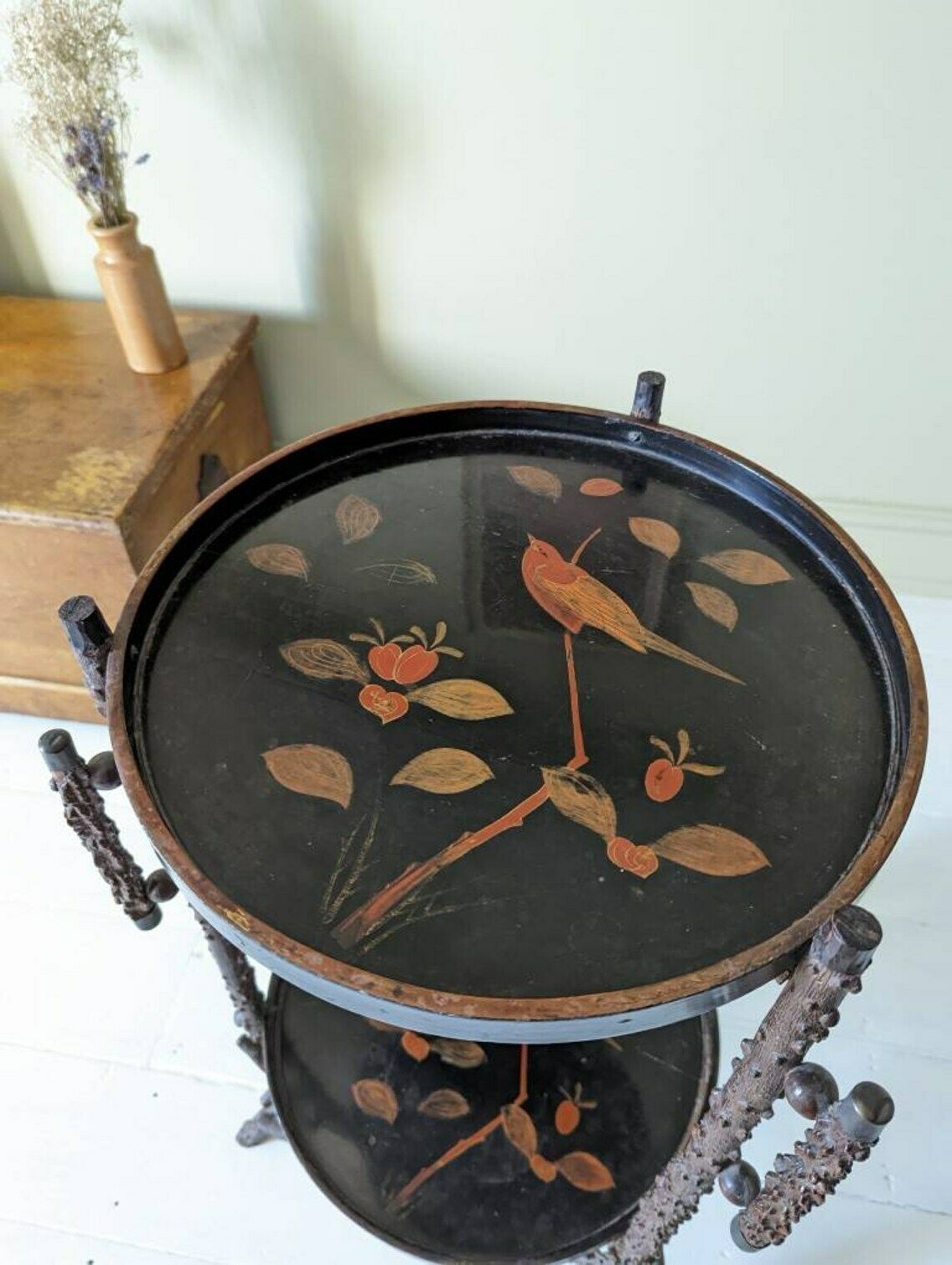 photo for sale A Rare Antique Twig Or Briar Table Aesthetic Movement  Arts And Crafts Occasional Table C1890