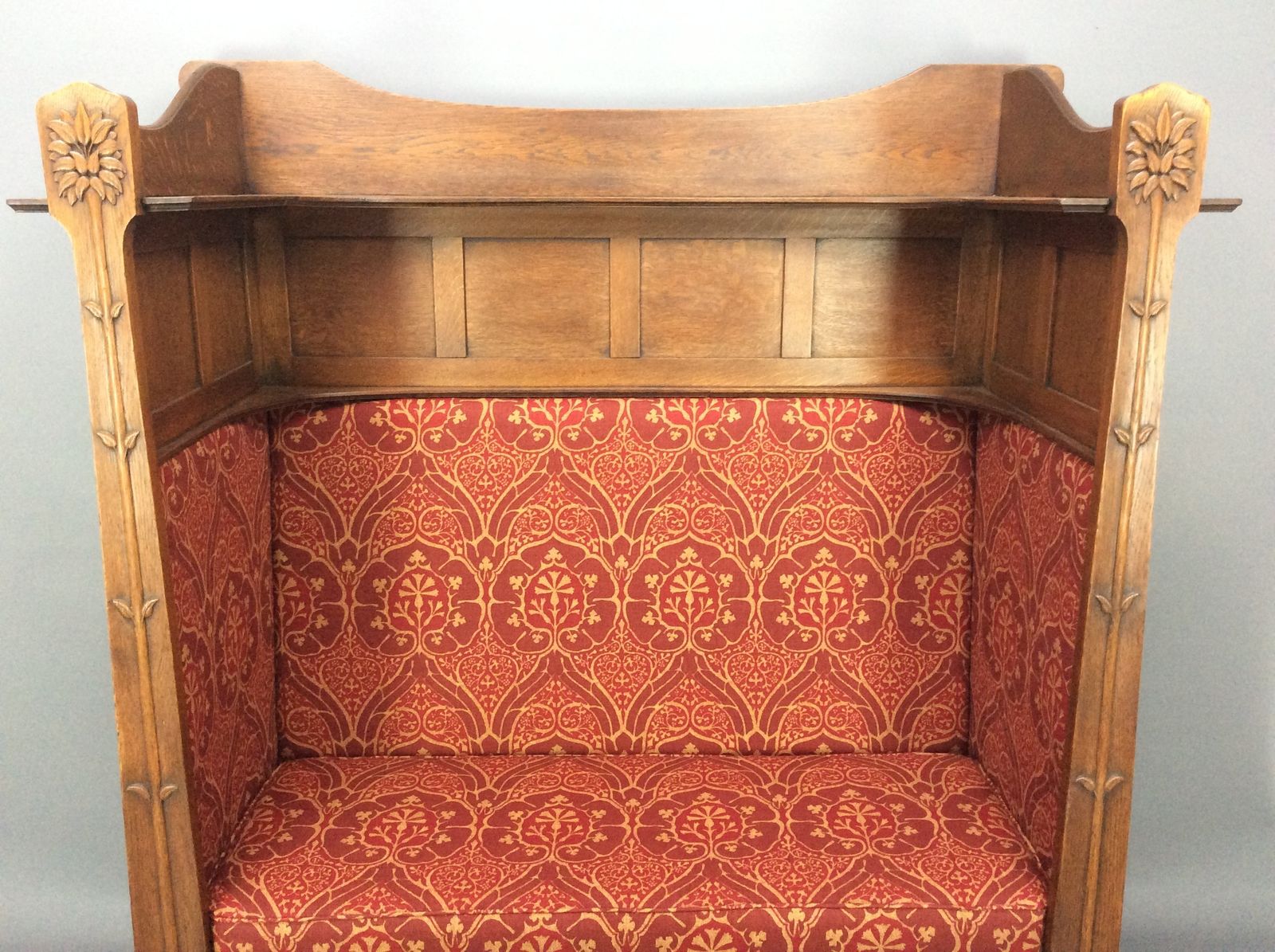 Rare George Montague Ellwood Oak Settle C1900 For J S Henry, London photo for sale