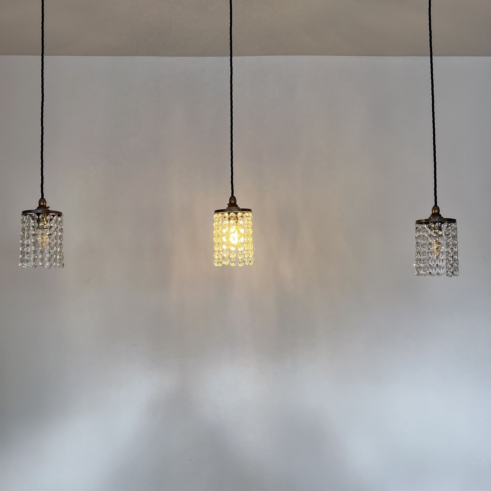 photo furniture Brass Crystal Button Pendants
