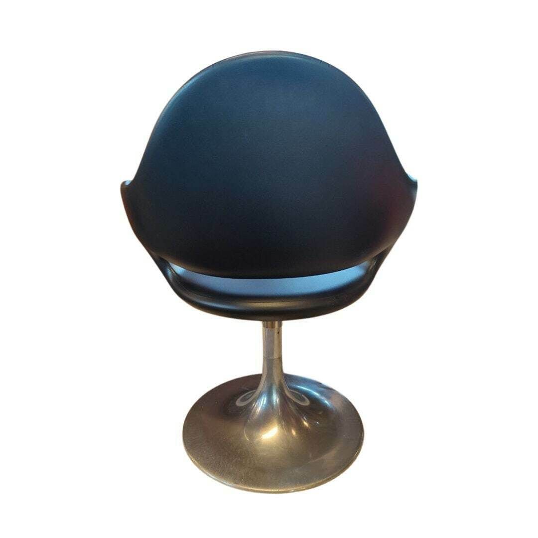 Vintage Italian Designer Tulip Chair By Fabio Di Bartolomei   Distinctive Black Swivel Seating For Modern Interiors photo 550.0