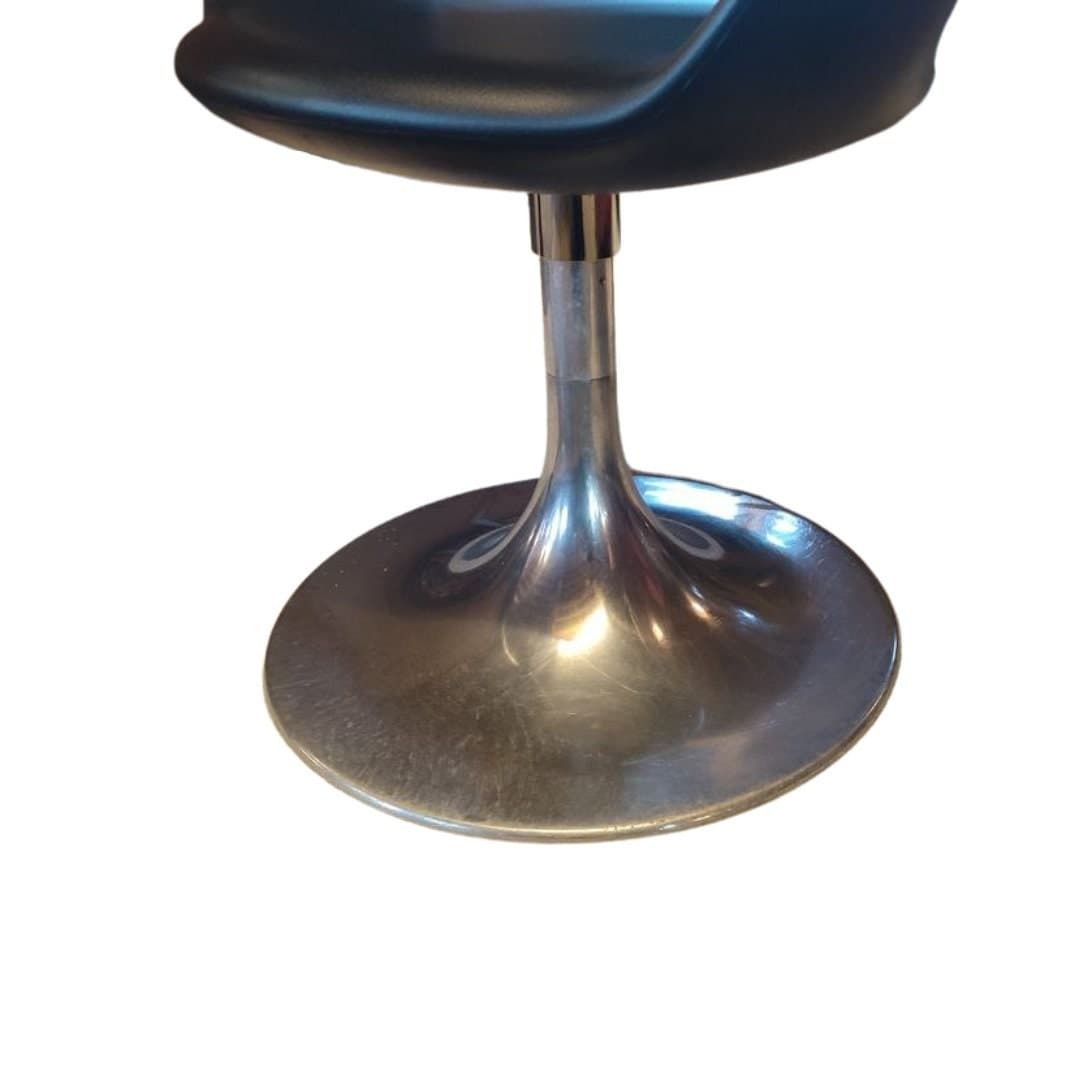 Vintage Italian Designer Tulip Chair By Fabio Di Bartolomei   Distinctive Black Swivel Seating For Modern Interiors photo buy