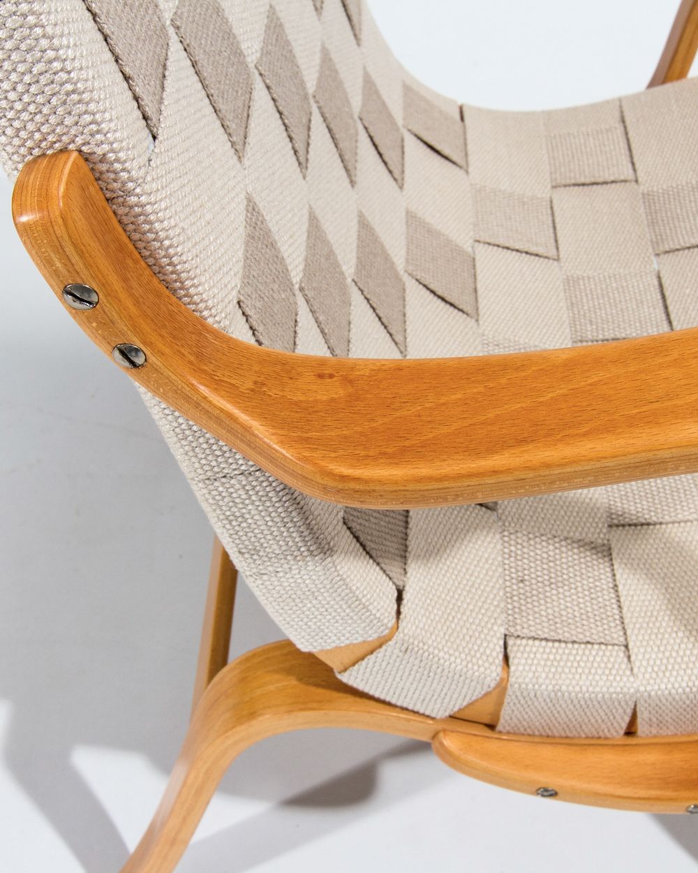 Bruno Mathsson Eva Armchairs In Beech & Linen, Mid Century Swedish Design 1960’s photo vintage