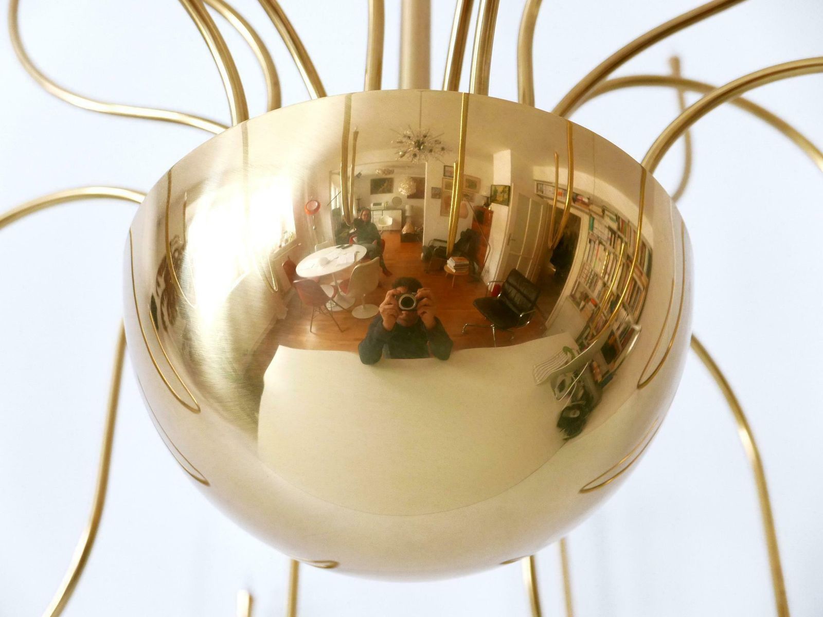 photo vintage Elegant Brass Chandelier Or Pendant Lamp Mesa 18 By Florian Schulz Germany 1990s