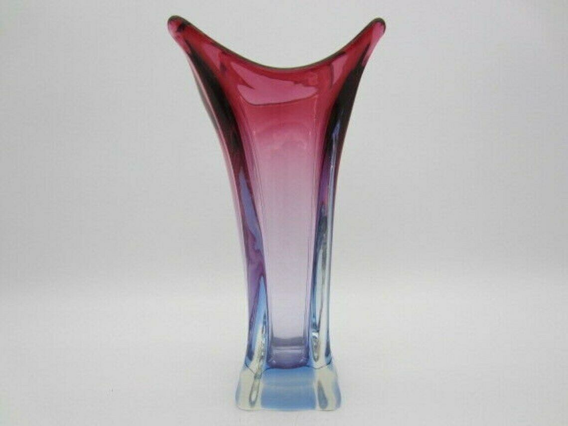 Murano Purple And Blue Sommerso Art Glass Vase Poli Seguso Era photo Home Decor