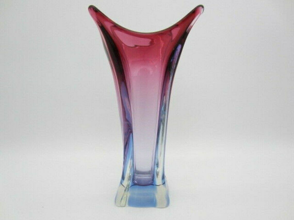 Murano Purple And Blue Sommerso Art Glass Vase Poli Seguso Era photo vinterior