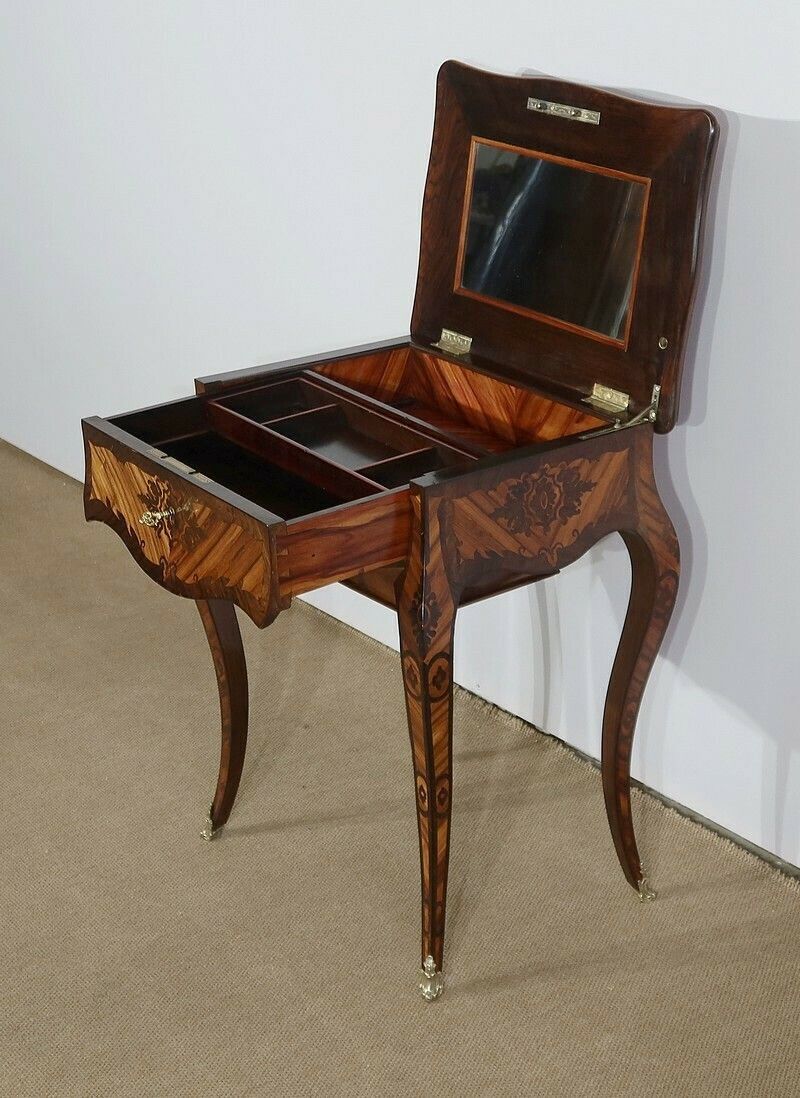 Exceptional Worker In Louis XV Marquetry, Napoleon III Period, 19th Century photo buy