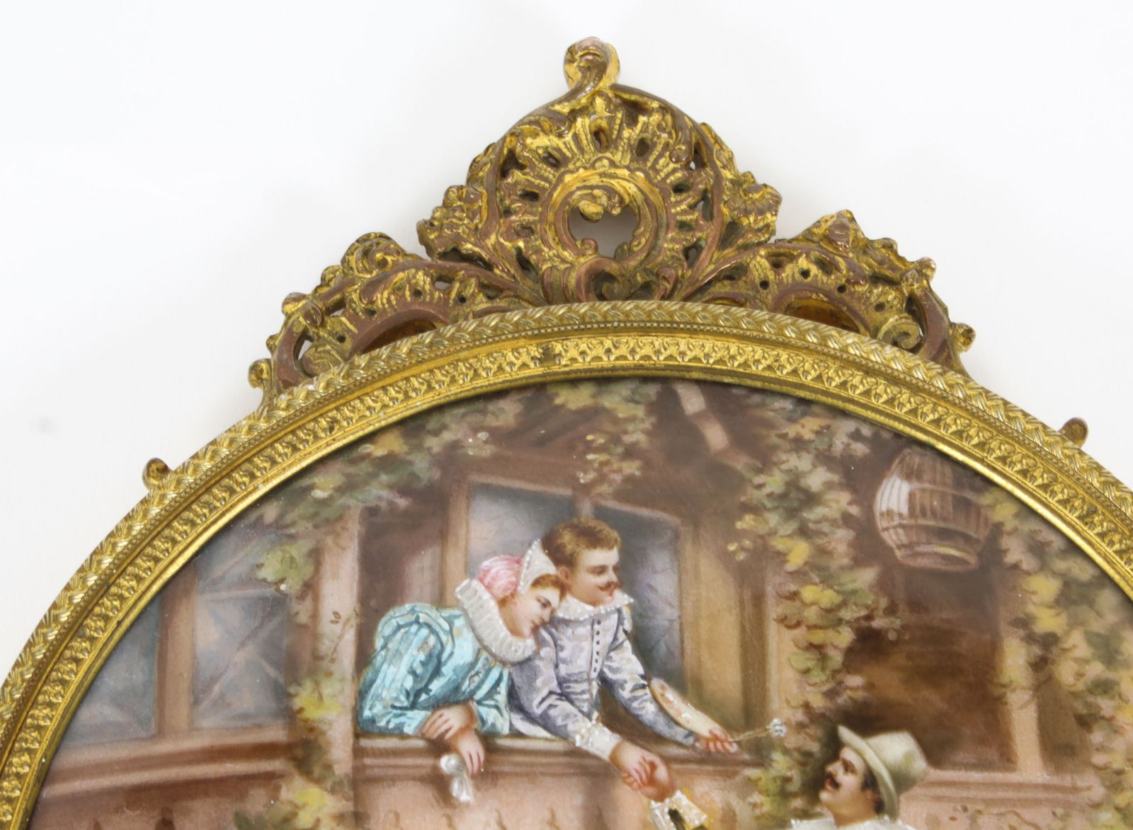 Antique French Limoges Ormolu Hand Mirror, Signed Joseph Meissonnier  19th C photo buy