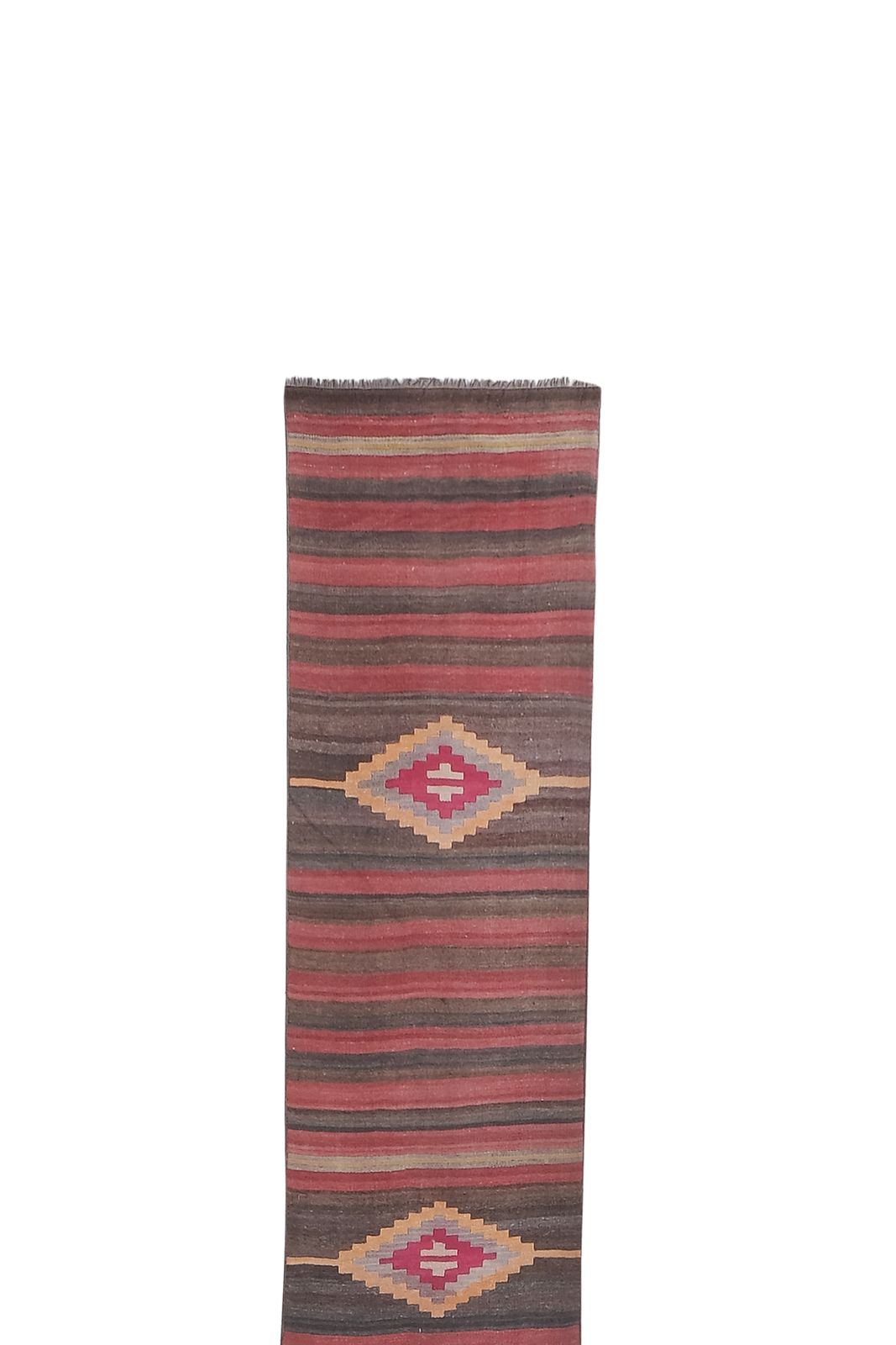 Textiles Vintage Striped Turkish Kilim Runner   Stair Tread photo