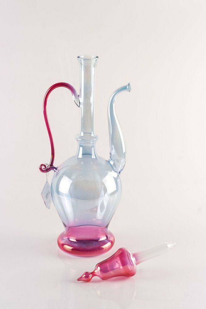 Mouth Blown Glass Bottle From Parise Vetro, Italy photo Home Decor