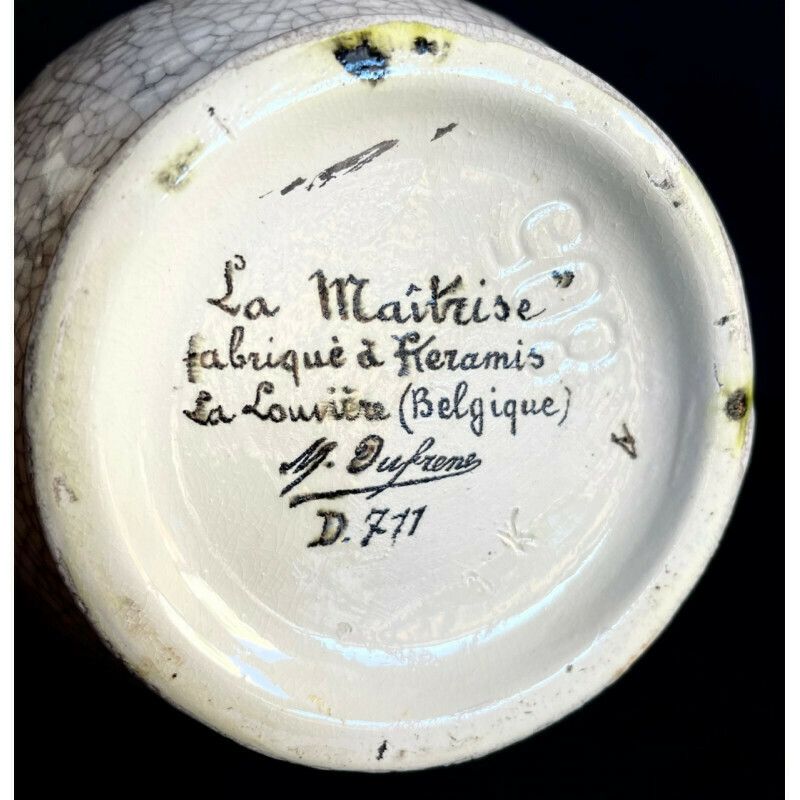Vase Boch Keramis Maurice Dufrène La Maîtrise 1922 photo vintage
