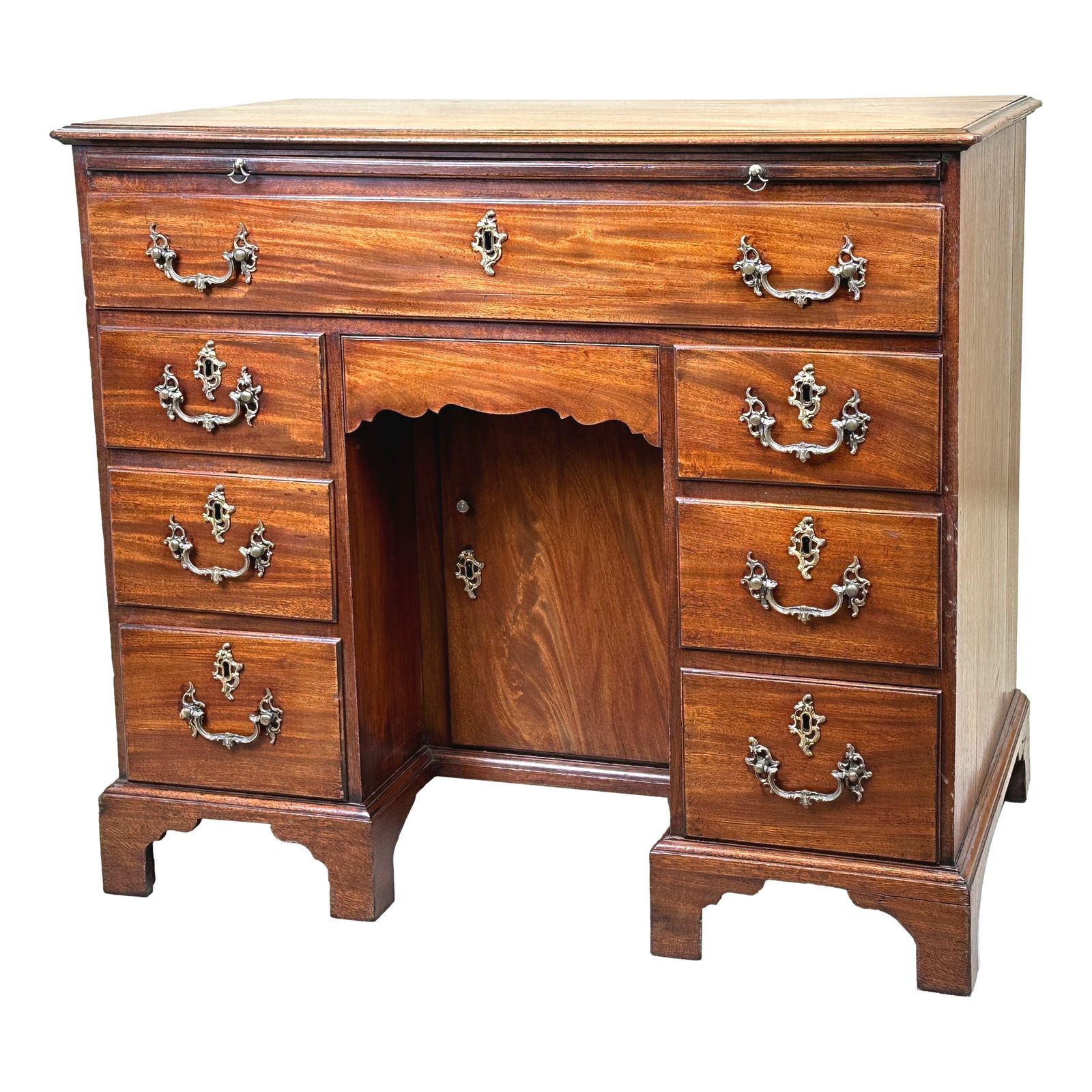 Georgian 18th Century Mahogany Kneehole Desk (England, Circa 1760)