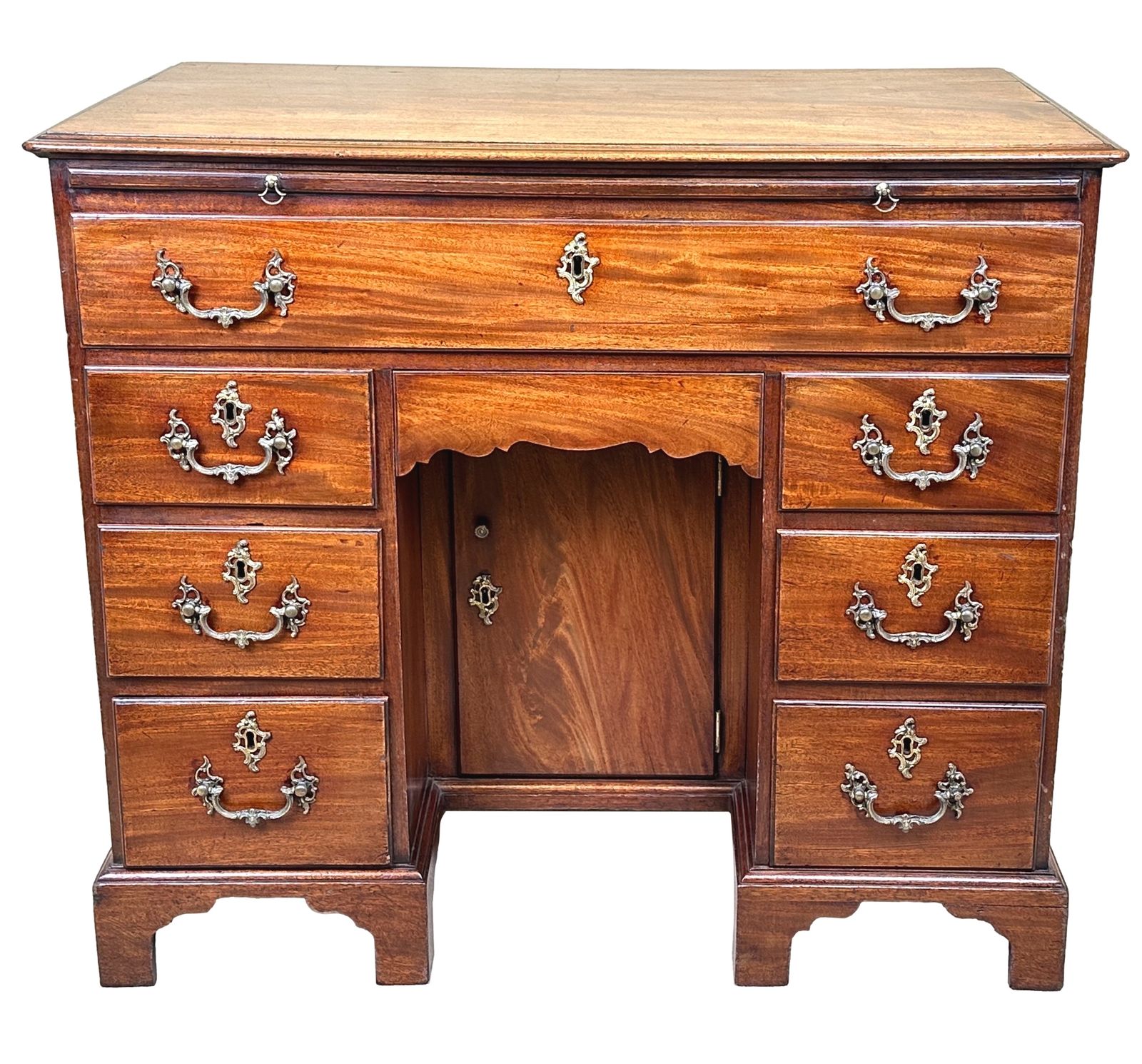 photo vinterior Georgian 18th Century Mahogany Kneehole Desk (England, Circa 1760)