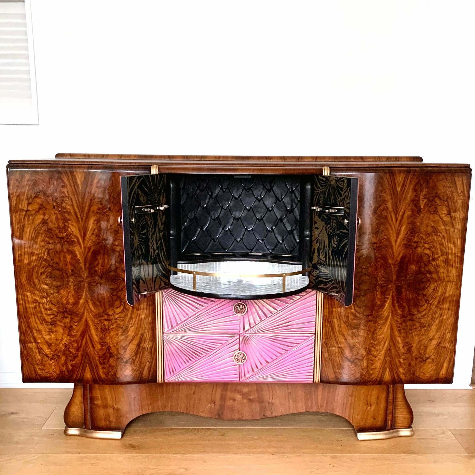 Mid Century Modern Jacob Summer’s & Sons Cocktail Cabinet With Mother Of Pearl photo furniture