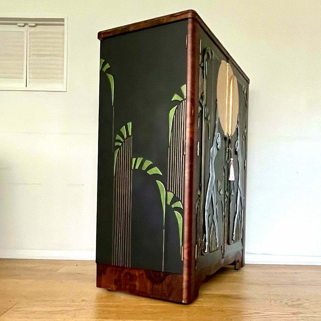 Mid Century Modern Bar / Drinks Cabinet With Extendable Sides   Nudes photo for sale