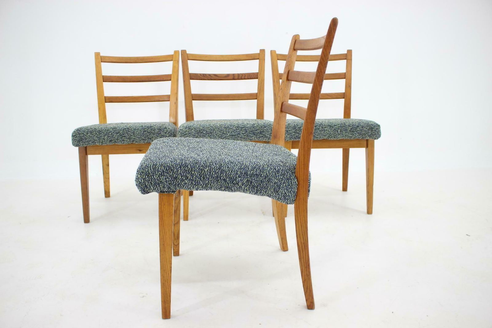 Furniture 1960s Set Of 4 Oak Dining Chairs ,Czechoslovakia photo