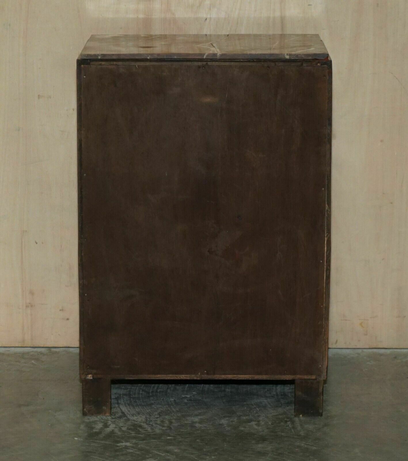 photo buy Fine Pair Of Antique French Art Deco Mahogany & Marble Topped Bedside Tables