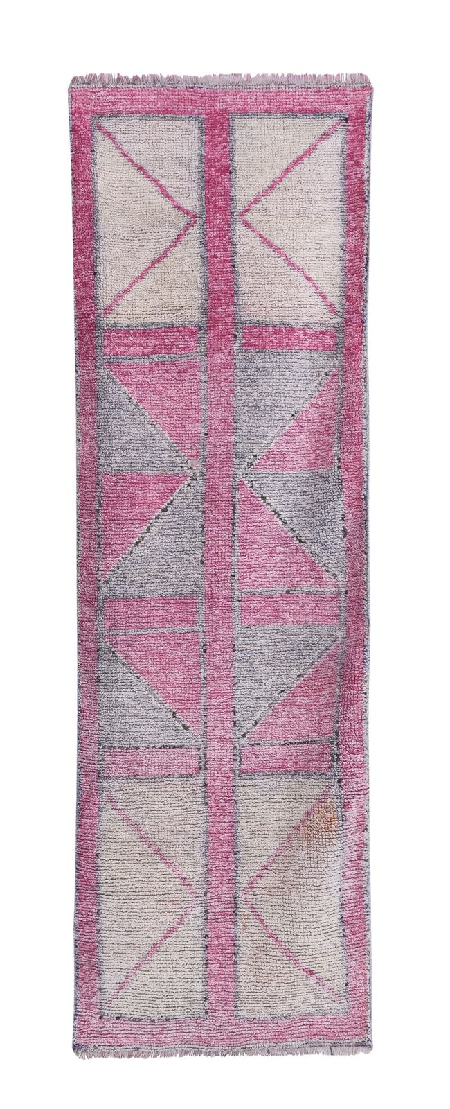 1960s Vintage Turkish Hand Knotted Herki Runner 2'11'' X 9'1''