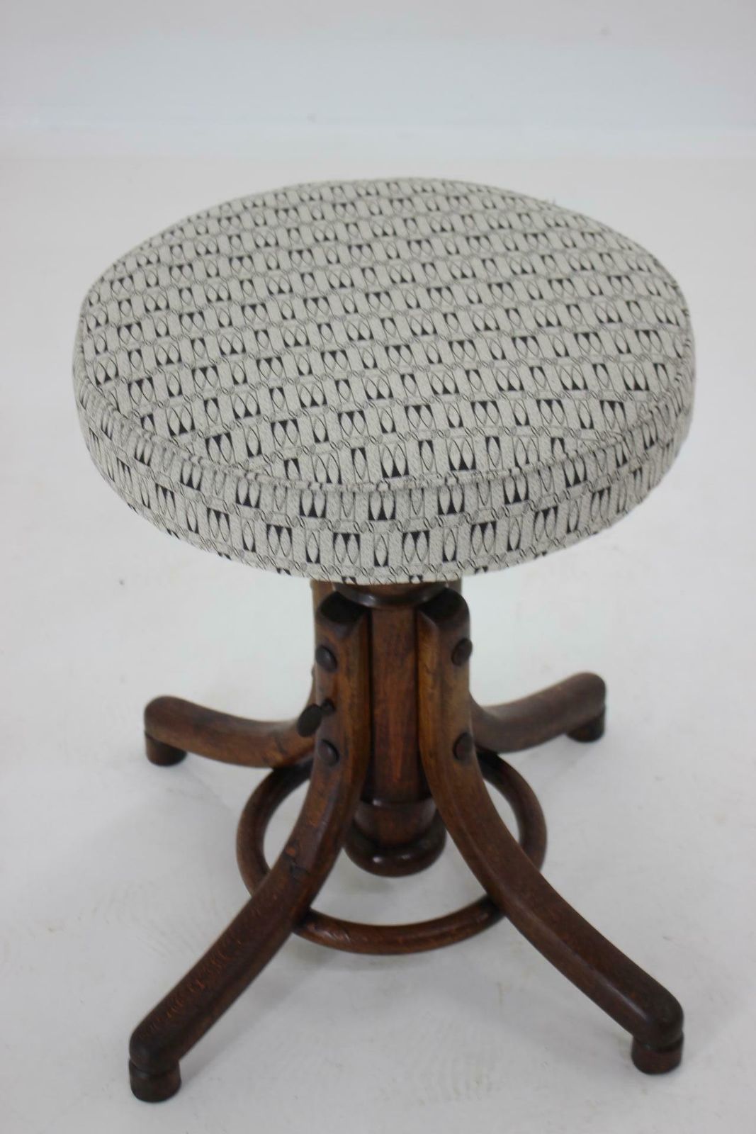 1930s Piano Bentwood Beech Stool ,Czechoslovakia photo for sale