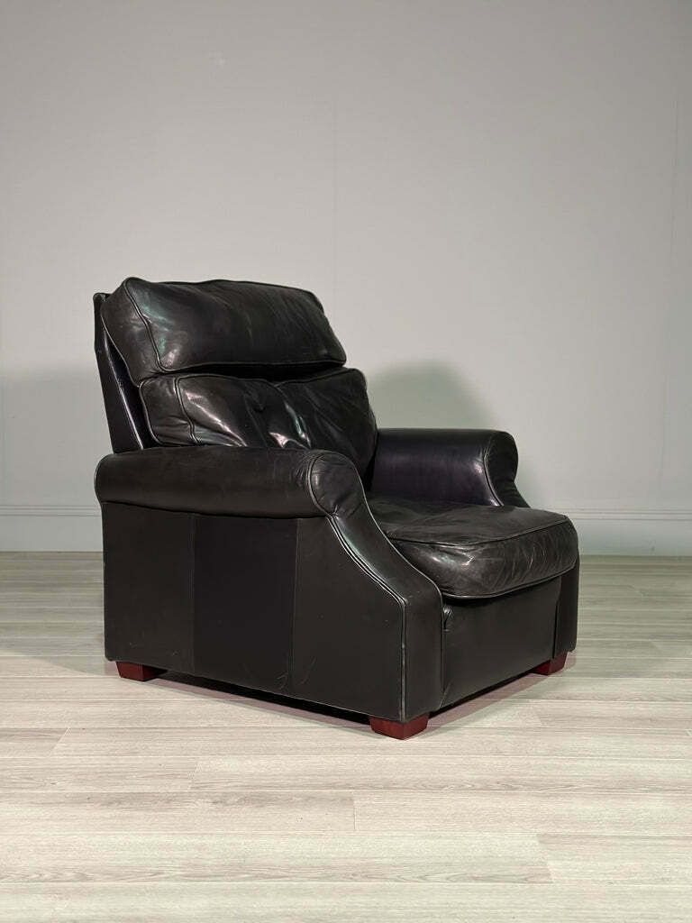 Black Leather Danish Armchair C.1980’s photo furniture