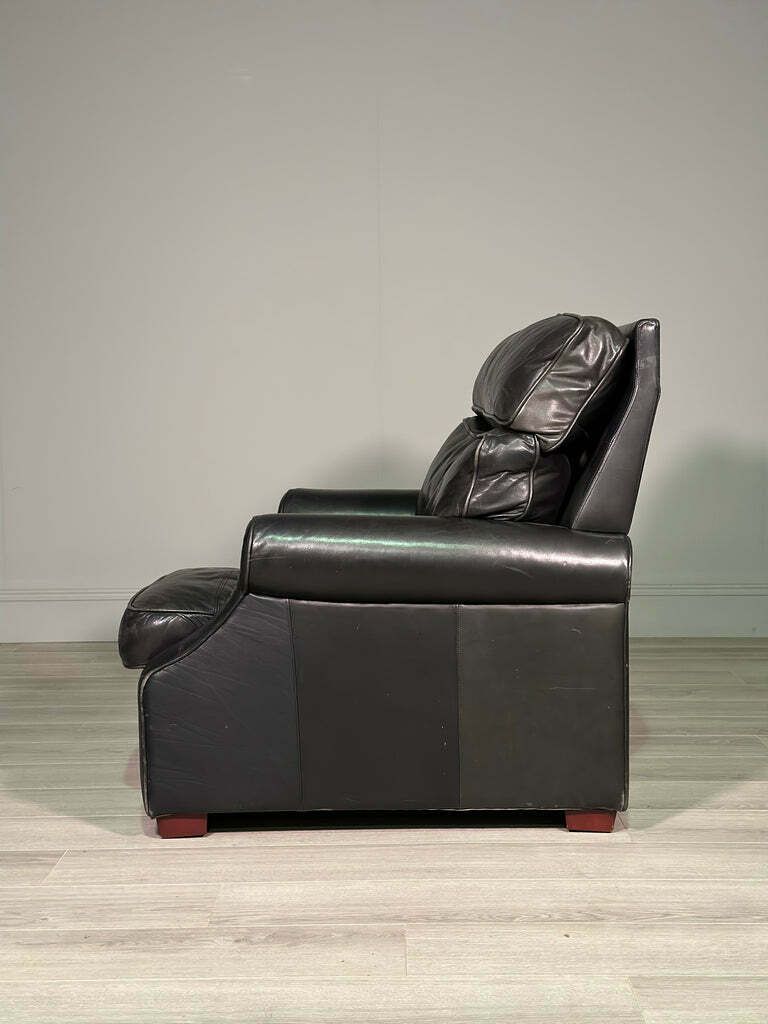 photo for sale Black Leather Danish Armchair C.1980’s