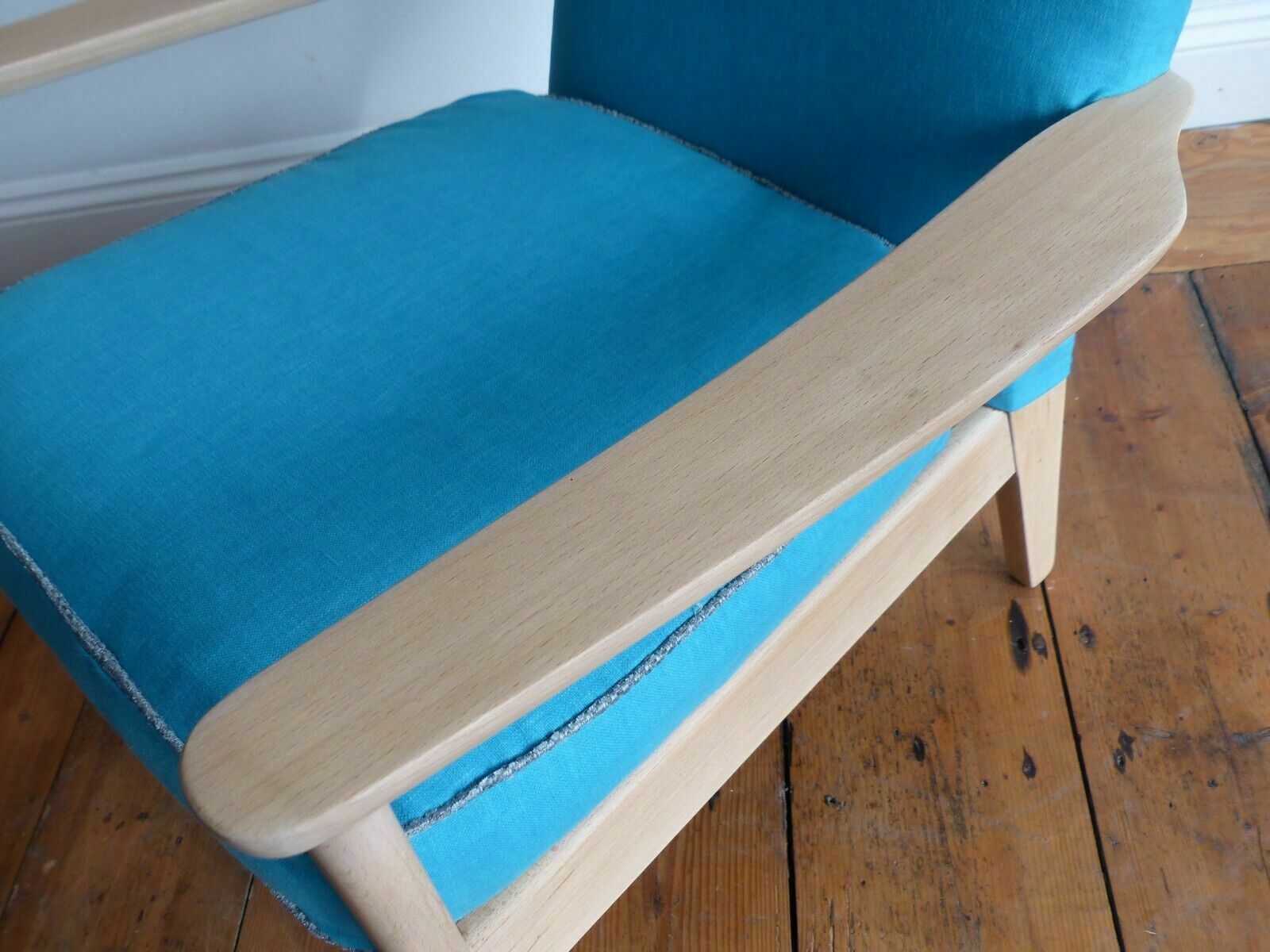 Mid Century Vintage Parker Knoll Beech Armchair Refurbished Top photo vinterior
