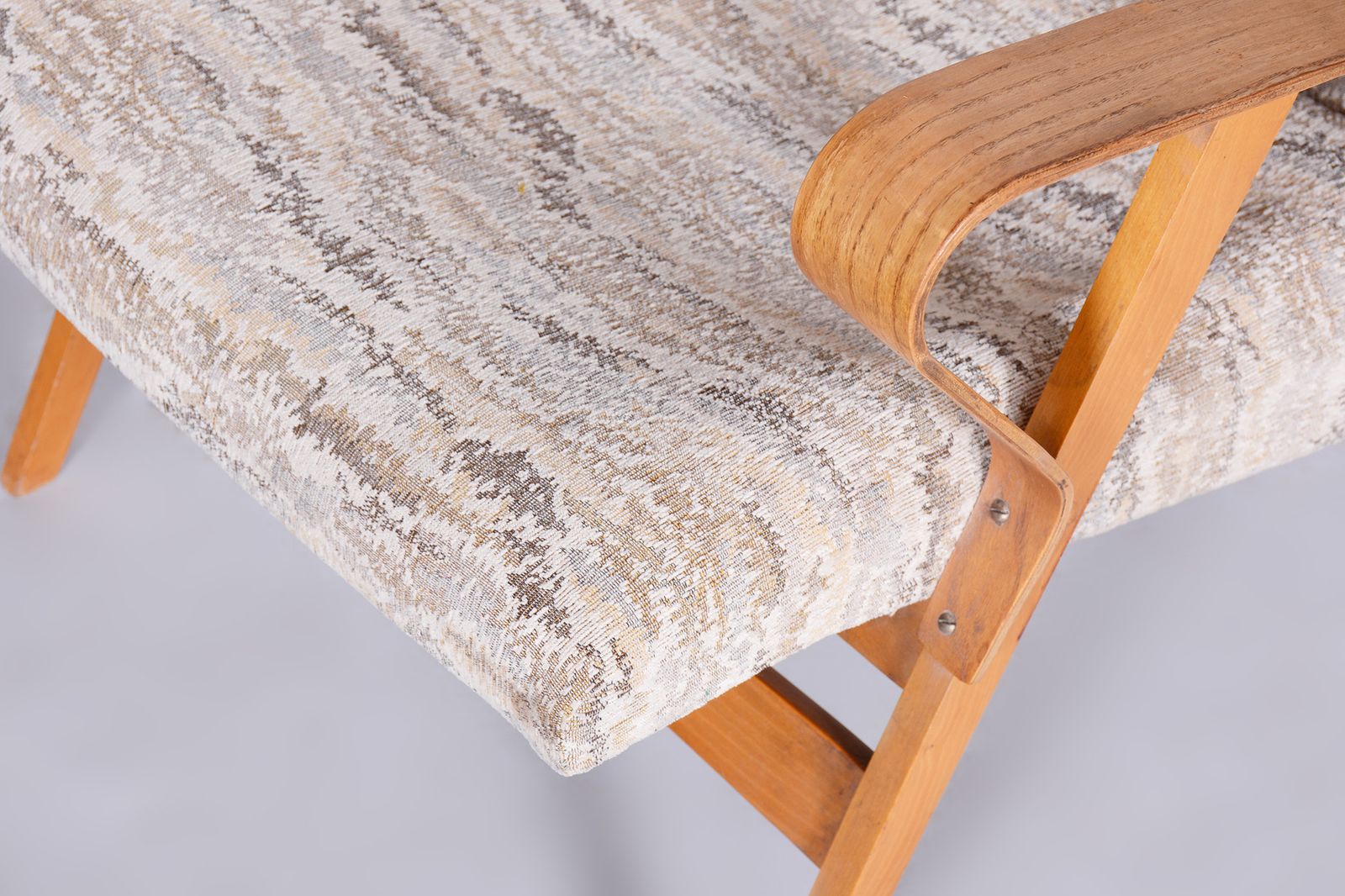 Pair Of Original Mid Century Beech Armchairs, Tatra Pravenec, Czechia, 1950s photo buy