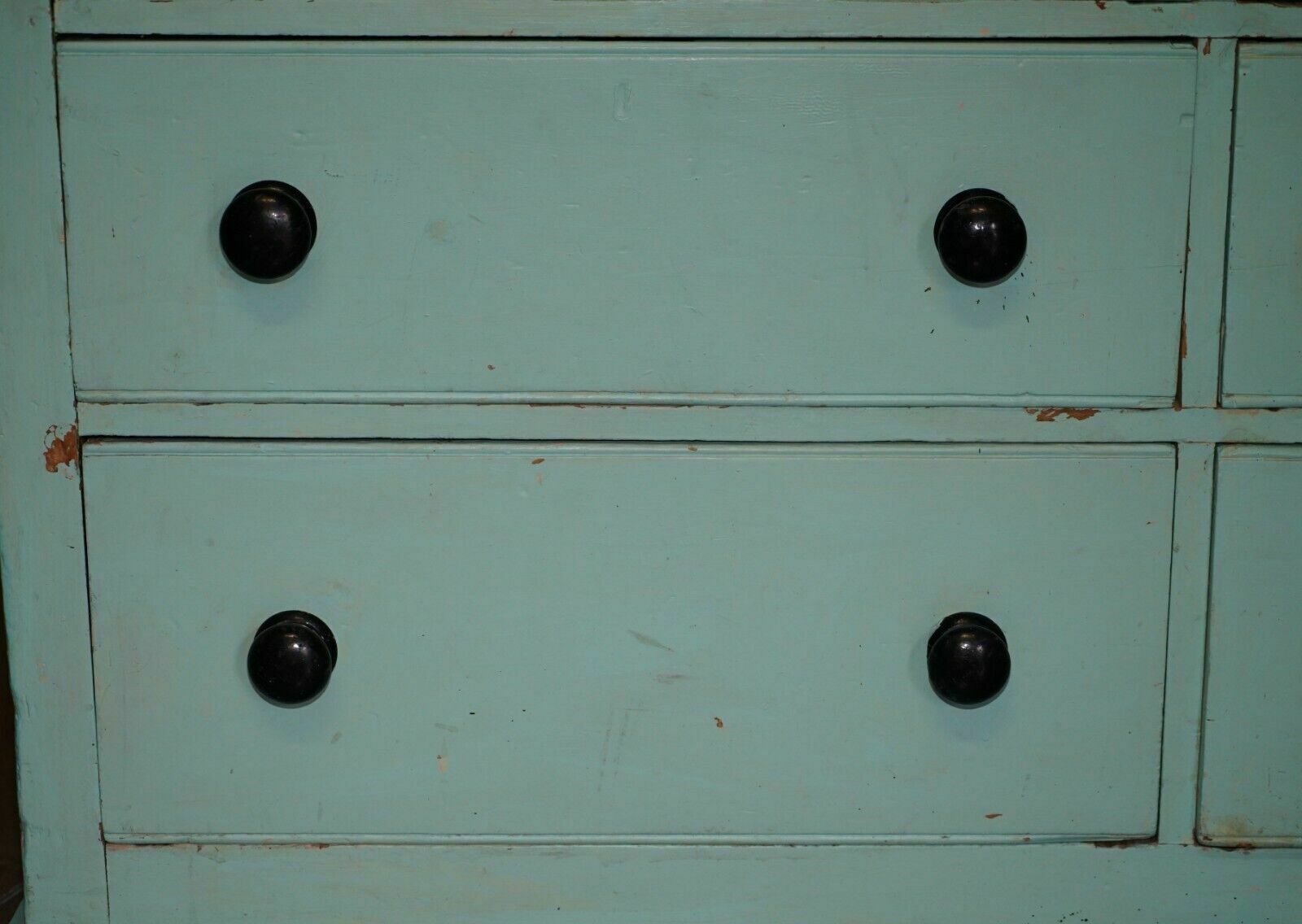 photo furniture Antique Victorian Circa 1860 Pine Housekeepers Cupboard Linen Original Paint