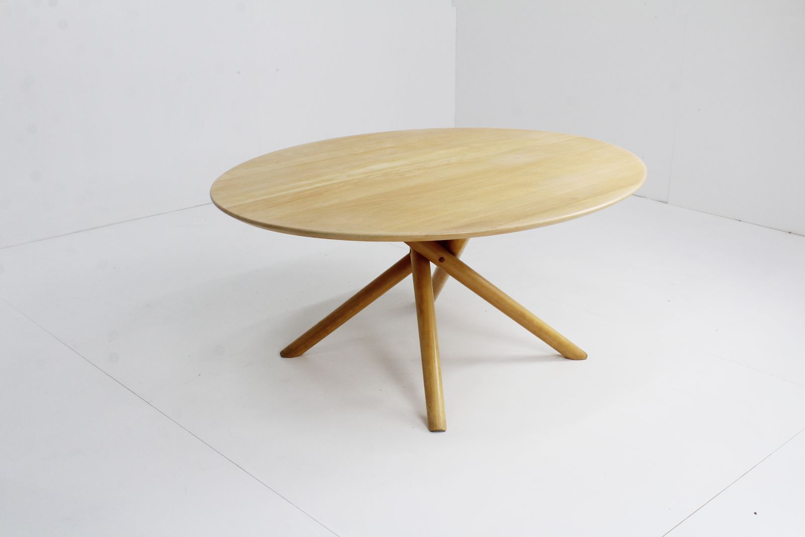 Vintage Solid Wood Oval Coffee Table photo vinterior