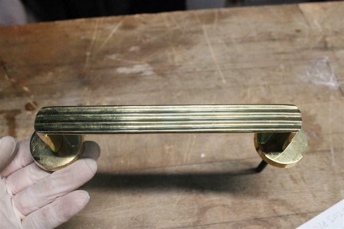 Mid Century Italian Handles In Solid Brass Rational Minimal Design Gold photo vinterior