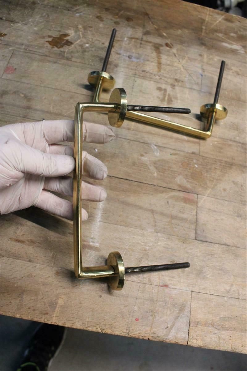 photo buy Mid Century Italian Handles In Solid Brass Rational Minimal Design Gold