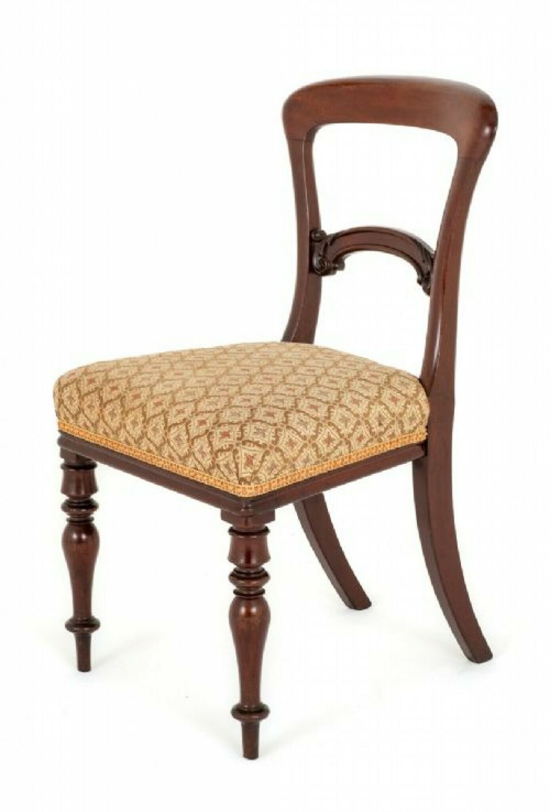 Set Victorian Dining Chairs Balloon Back Mahogany photo vinterior
