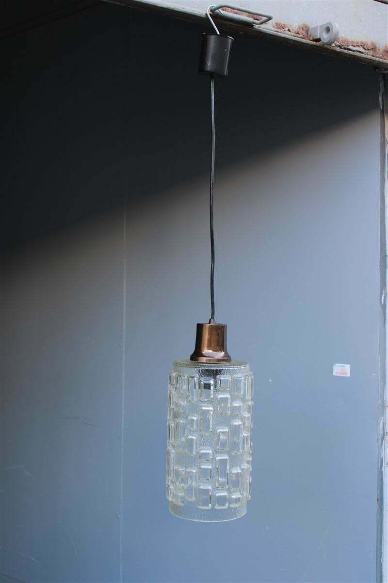 Glass Cylinder Chandelier With Geometric Decorations, 1960s Italy photo furniture