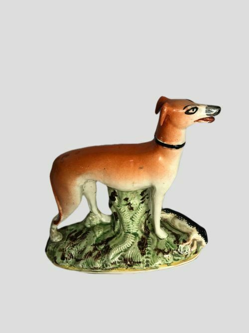 Victorian Staffordshire Figure Of A Greyhound Dog photo vinterior