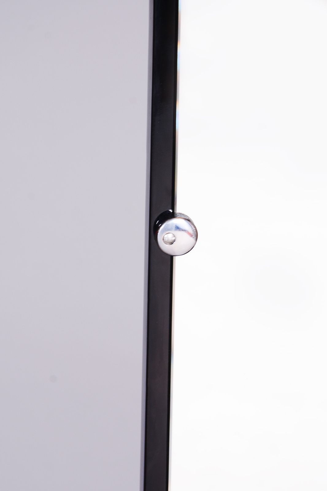Restored Black Art Deco Dressing Mirror Made By Vichr A Spol, 1930s, Czechia, Chrome Plated Steel, Lacquered Wood photo vintage