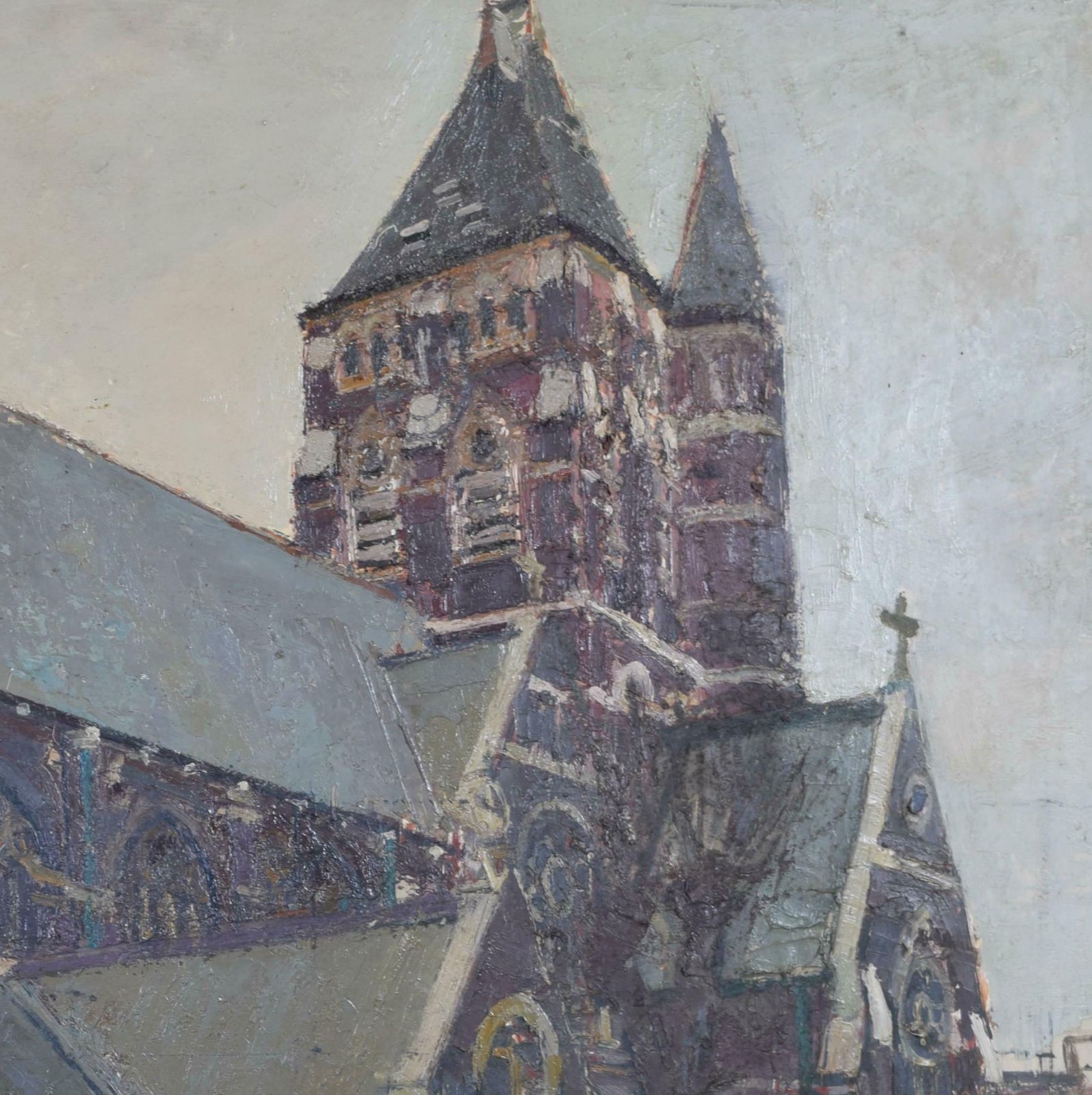 St Stephen's Church, Hampstead Oil Painting By Ken Howard Modern British Art photo for sale