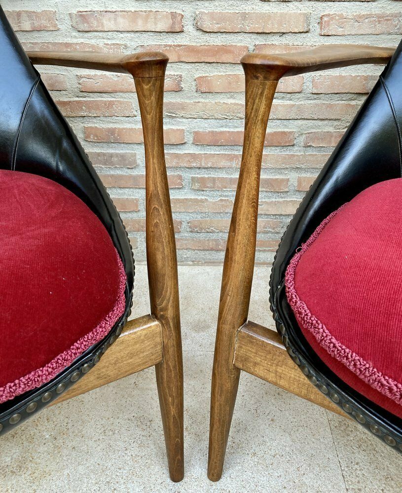 Mid Century Fauteuils In De Stijl Van Ib Kofod Larsen, Denemarken, Ca. Jaren 1950, Set Van 2 photo for sale
