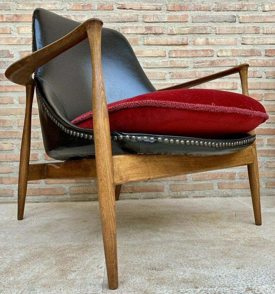 photo furniture Mid Century Lounge Chairs In Ib Kofod Larsen Style, Denmark, 1950s, Set Of 2